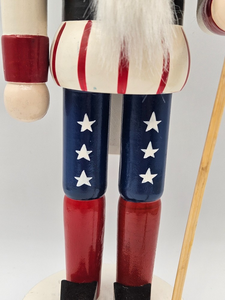 Vintage Decorative Nutcracker Red White & Blue Uncle Sam Patriotic Nutcracker