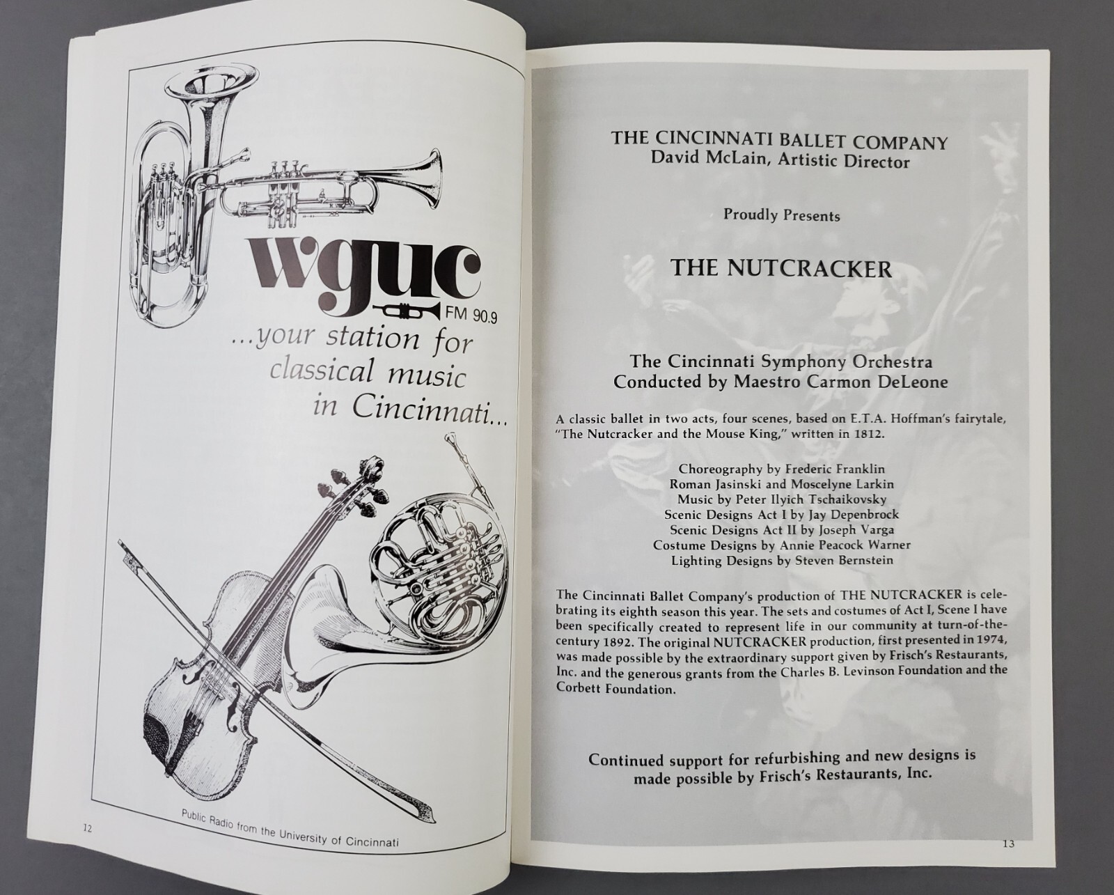1981 Nutcracker Cincinnati Ballet Music Hall Theatre Vintage Playbill Program OH