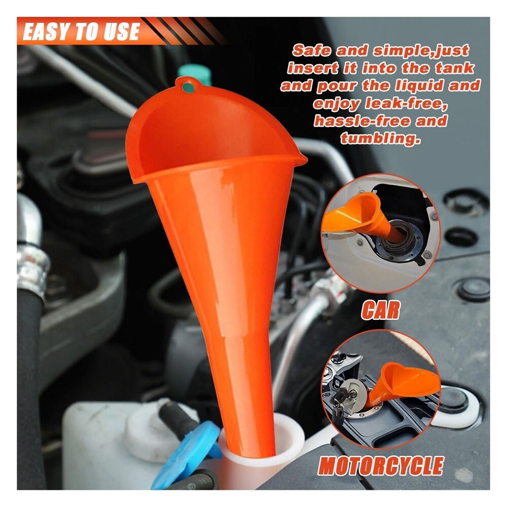 MULTIPURPOSE LONG NECK PLASTIC OIL FUNNEL 2 PCS