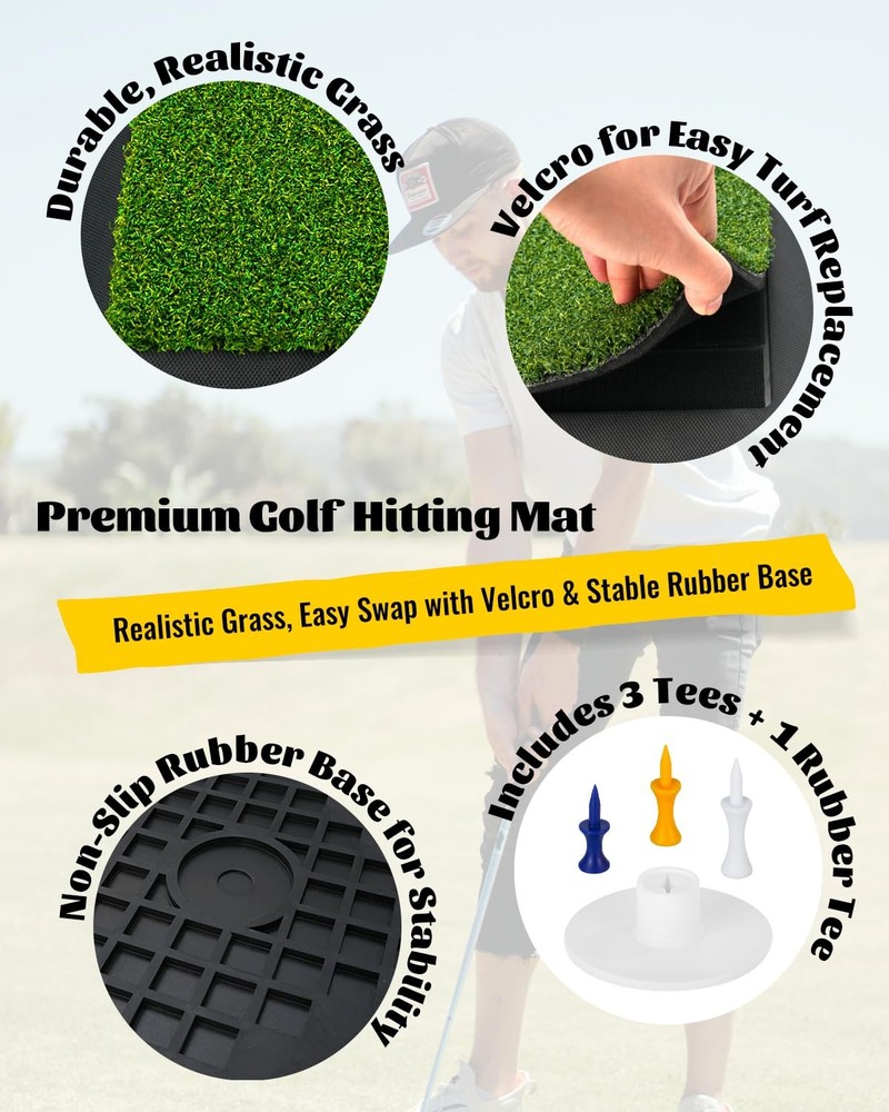 Best High-Precision Golf Hitting Mat Practice with Swing Path Feedback & Impact