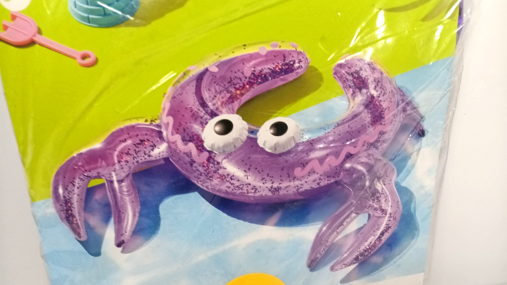 Sun Squad Split Ring Crab Float PVC Pool Toy Purple Ages 3+