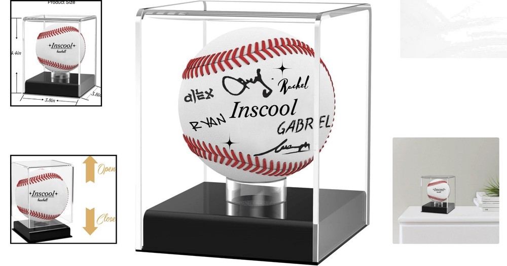 UV Protected Acrylic Baseball Display Case - 360-Degree Visibility, Rounded Base