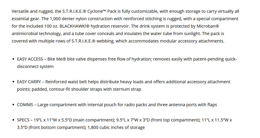 Blackhawk!, 5.11 Tactical, Eagle, Camelbak - STRIKE Cyclone Backpack Package OD