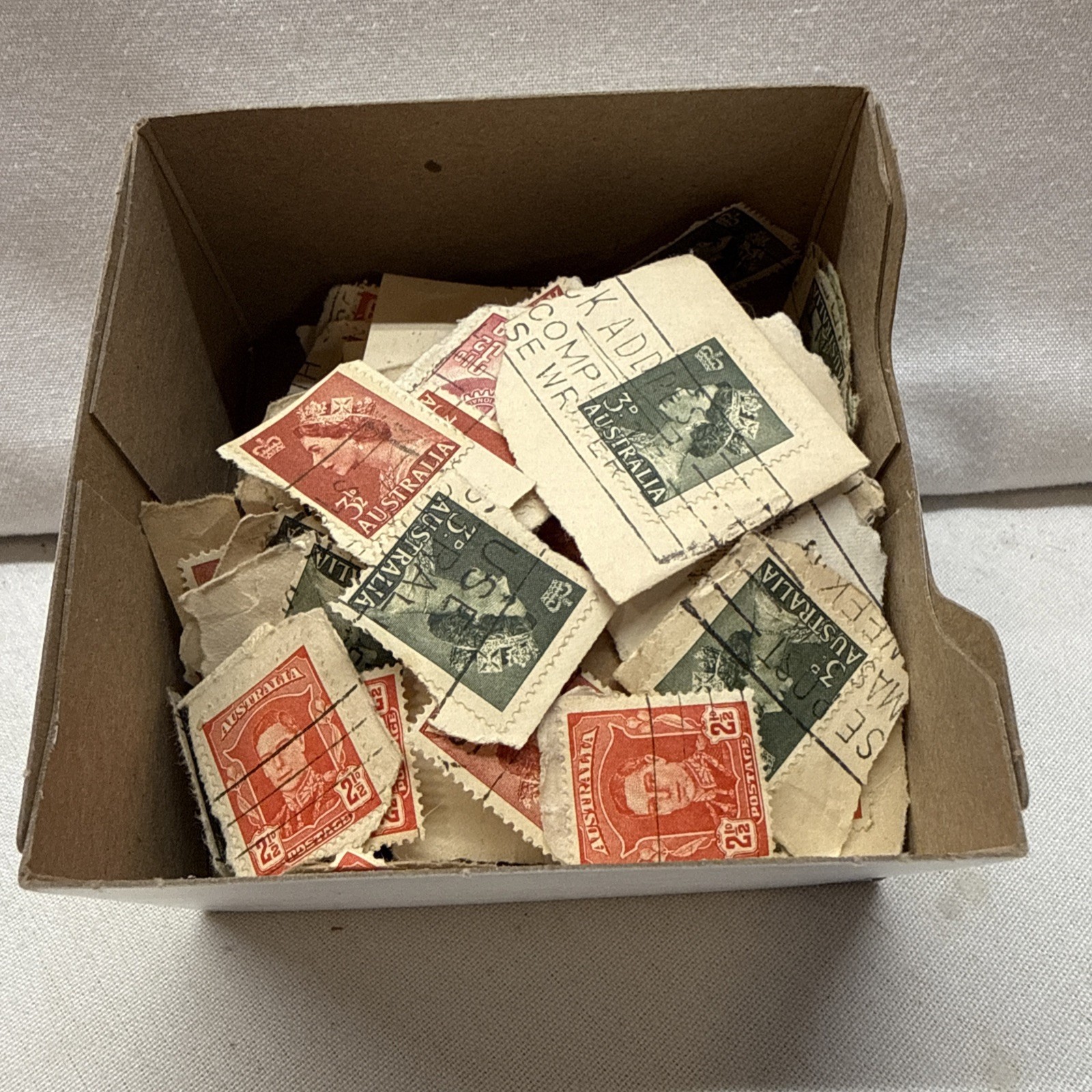 Vintage Australia Royalty Stamp Collection Lot 80+ Used 50s-60s, Queen Elizabeth