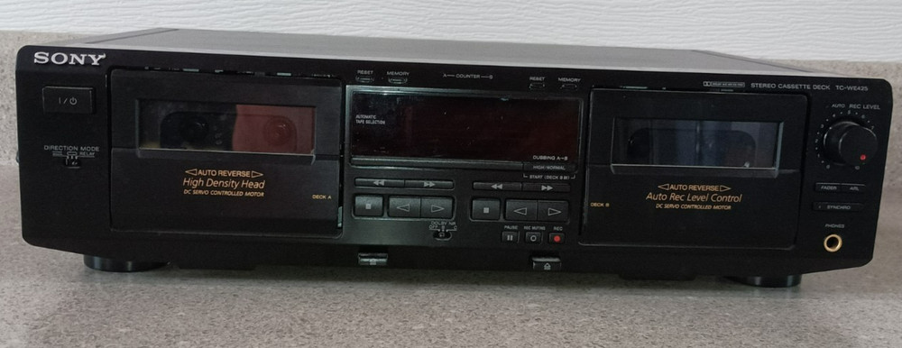 Sony TC-WE425 Stereo Double Dual Cassette Deck Auto Reverse Works No Remote