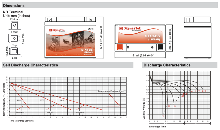 Big Crank ETX9 Powersports Replacement Battery (120CCA)