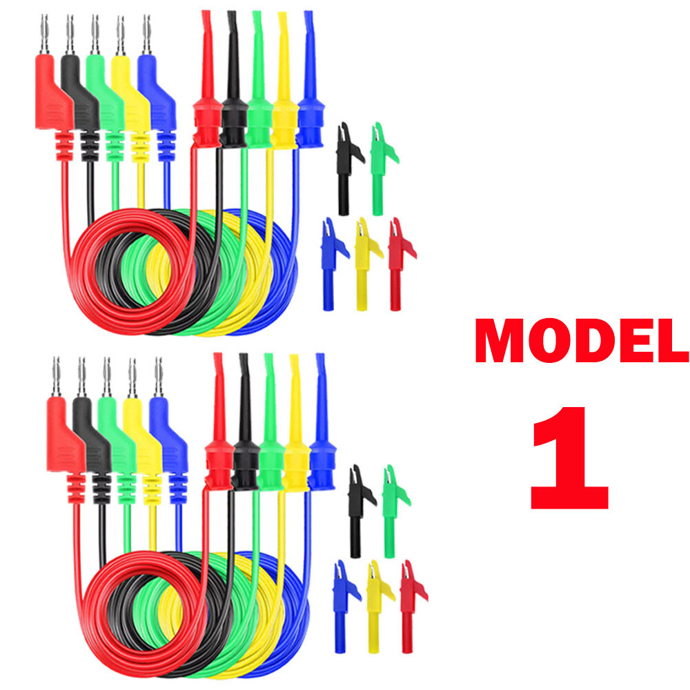 3.3FT 4mm Stackable Banana Plug Test Lead Kit & Alligator Clips & Back Probe US