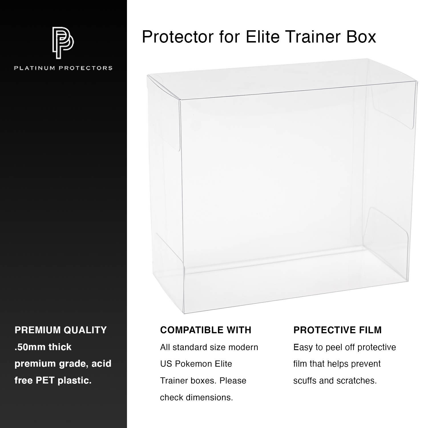 Platinum Protectors Plastic Case for Pokemon Elite Trainer Box ETB .50mm Thick