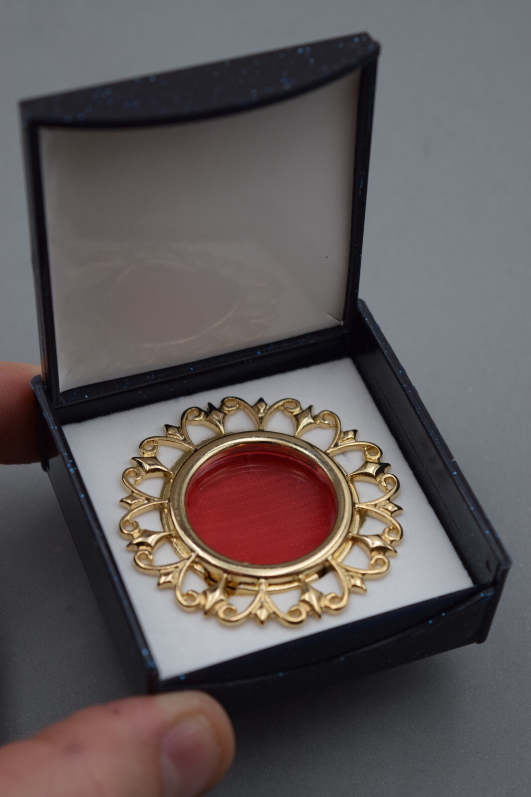 Large Relic Theca, Gold Plated Reliquary - Saint Relic Theca with Case (F)