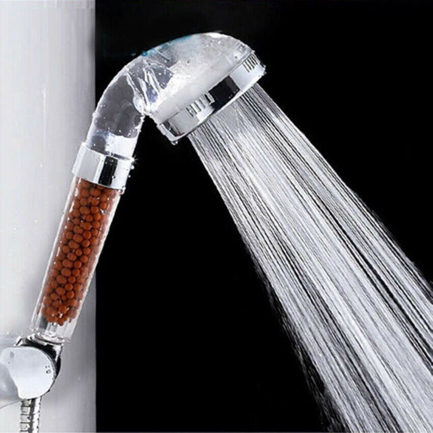 Bath Shower Head Handsfree Water Saving High Pressure Boosting Filter Bead Balls
