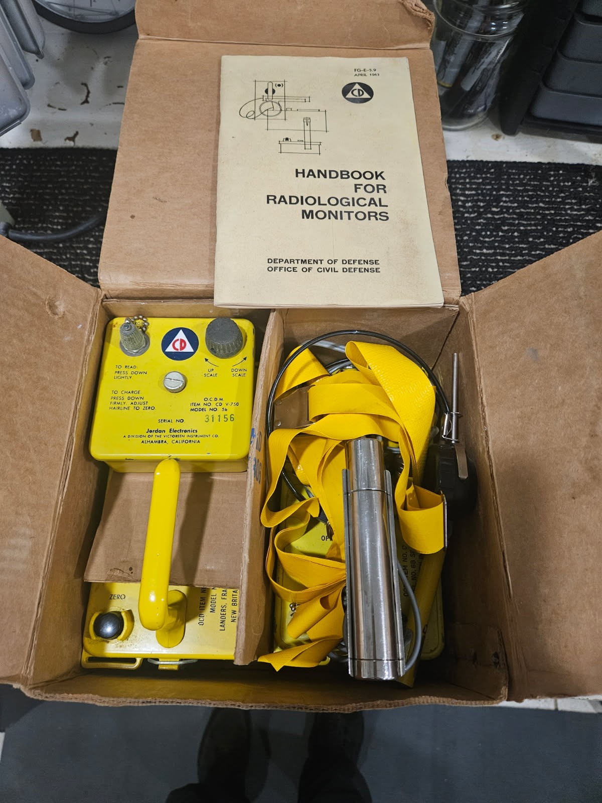 Cold War Civil Defense Geiger Counter Victoreen CDV-715 1a and CVD750 5B