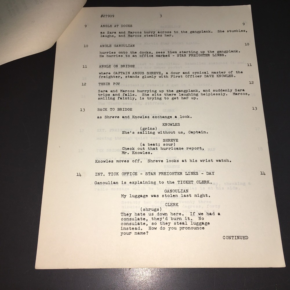 CHRYSLER THEATER (9-1-66) "STORM CROSSING" FINAL REVISED DRAFT wCASTING NOTES!
