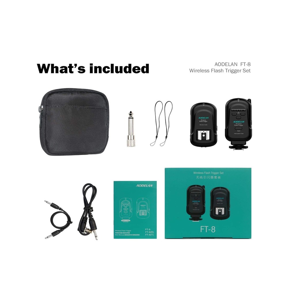 AODELAN Wireless Flash Trigger Transmitter and Receiver Set, Wireless Remote ...