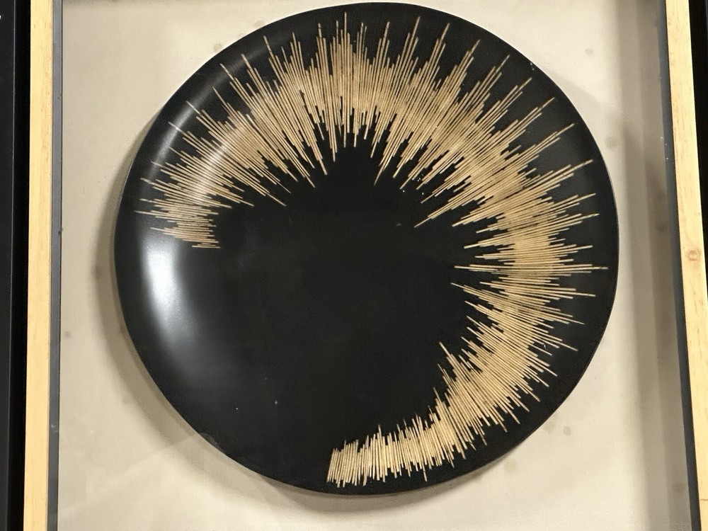 Very Large Glazed Unusual Ceramic Plate Abstract Art Work