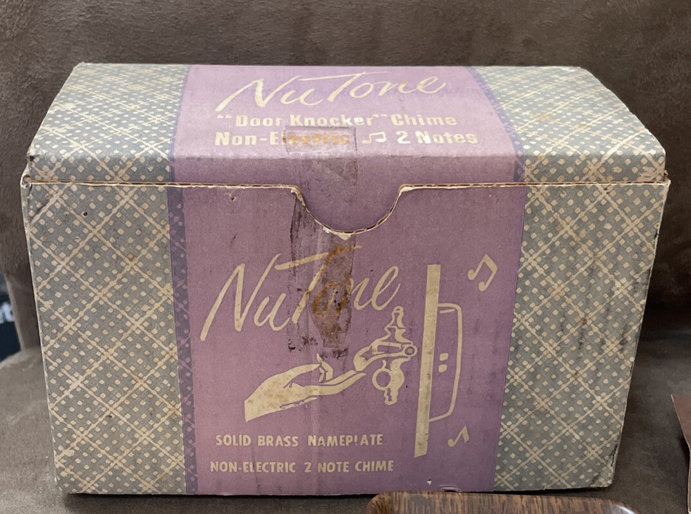 VINTAGE NUTONE DOOR KNOCKER NON ELECTRONIC 2-NOTES SOLID BRASS BOX INCLUDED
