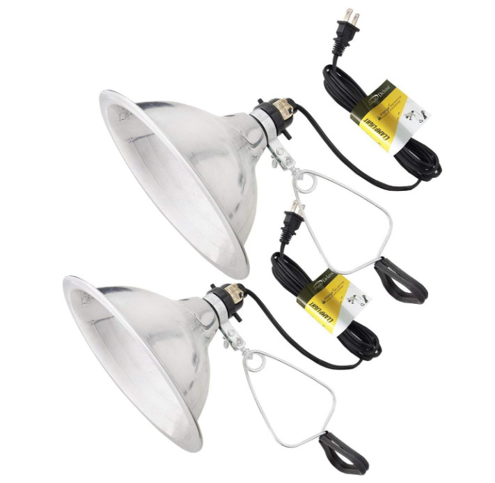 Simple Deluxe 2Pack Clamp Lamp, 8.5" Reflector, 150W E26 Socket, 6Ft,  Silver