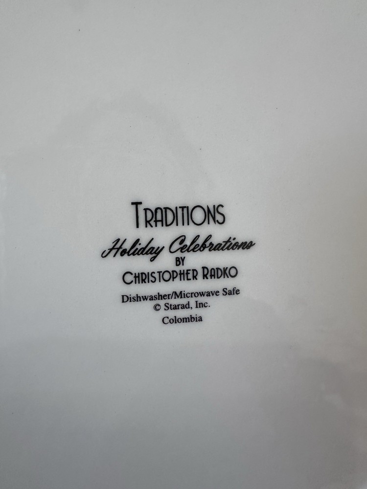 2 Christopher Radko Traditions Holiday Celebrations Christmas Tree Dinner Plate
