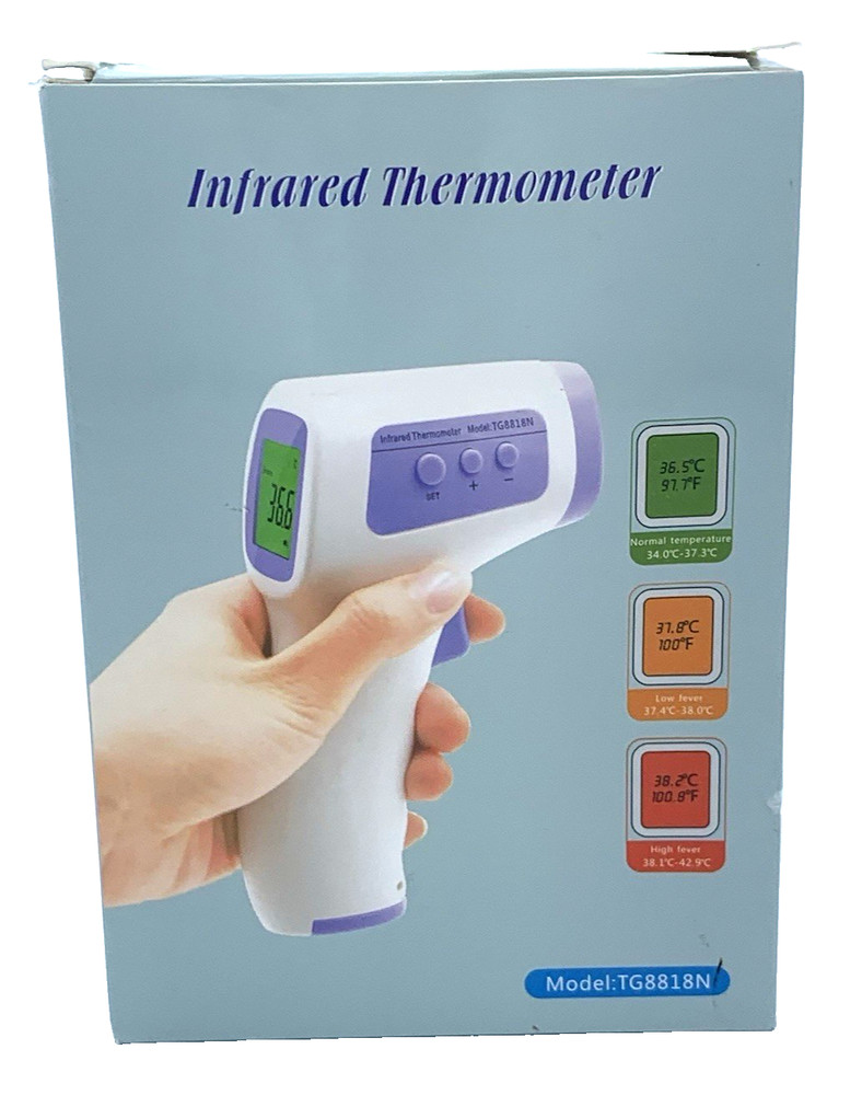 Non-Contact Infrared Digital Thermometer LCD Display Memory Function New In Box