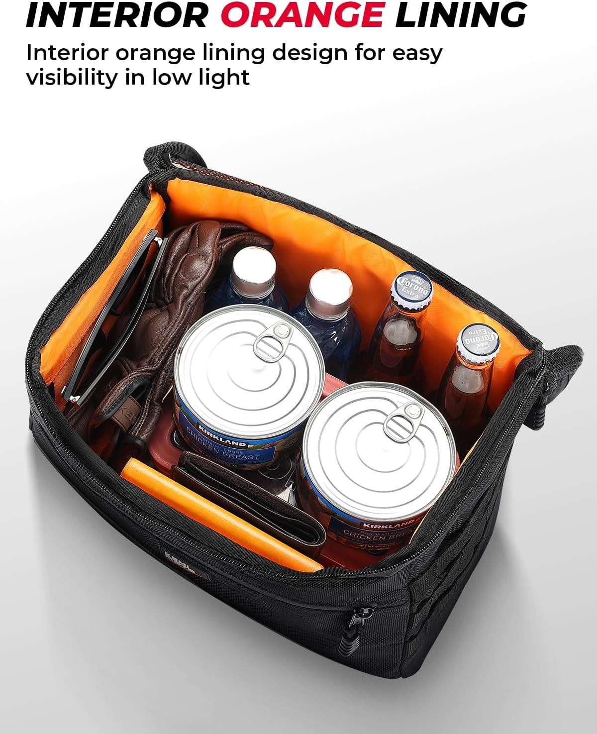 KEMIMOTO Upgrade Motorcycle Saddle Bags Middle-Sized Throw One Size, Black