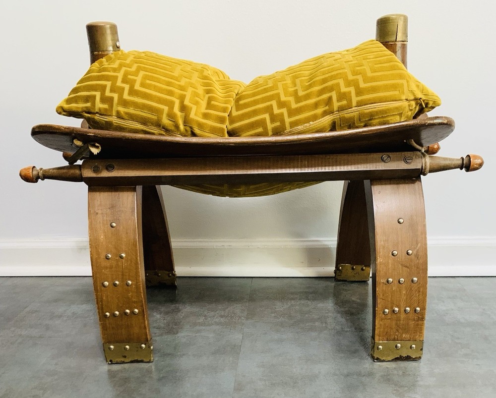 Vintage 1960's Egyptian Camel Saddle Stool