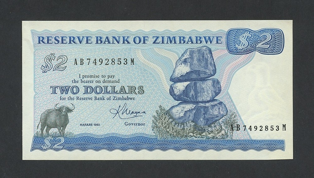 ZIMBABWE $2 note 1983 Krause 1b Banknotes