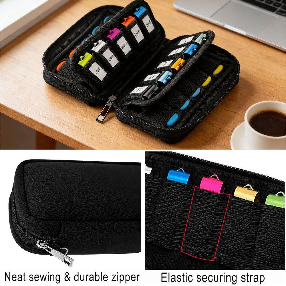 USB Flash Drive Organizer Case 20 Slots Memory Stick Storage Pouch with Zippe...