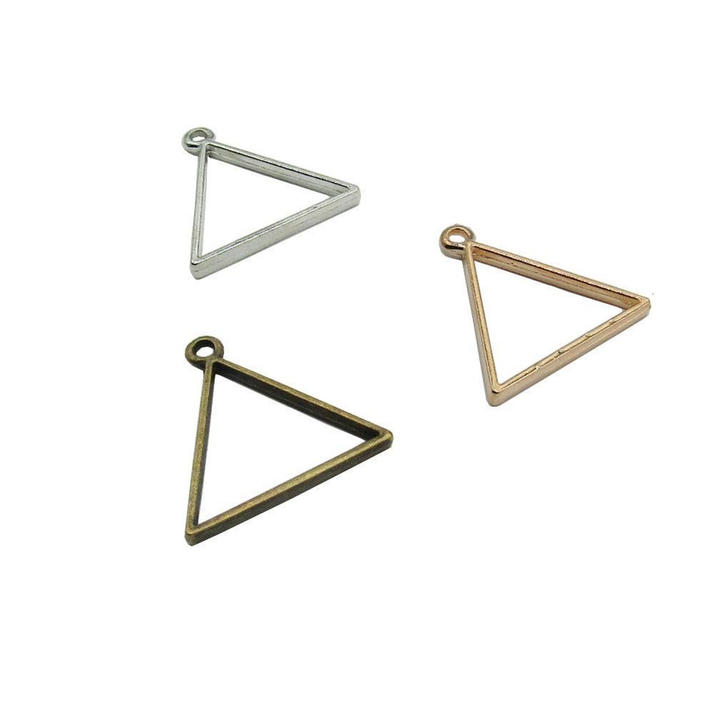 DonLeeving Luckycivia 30 PACK Triangle Framework Open Small, Rose Gold,Silver
