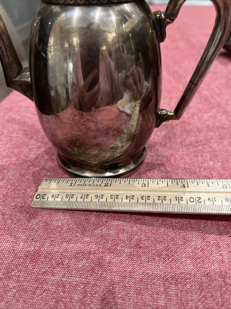 VINTAGE European SILVER-PLATED TEA POT Marked “1900”.