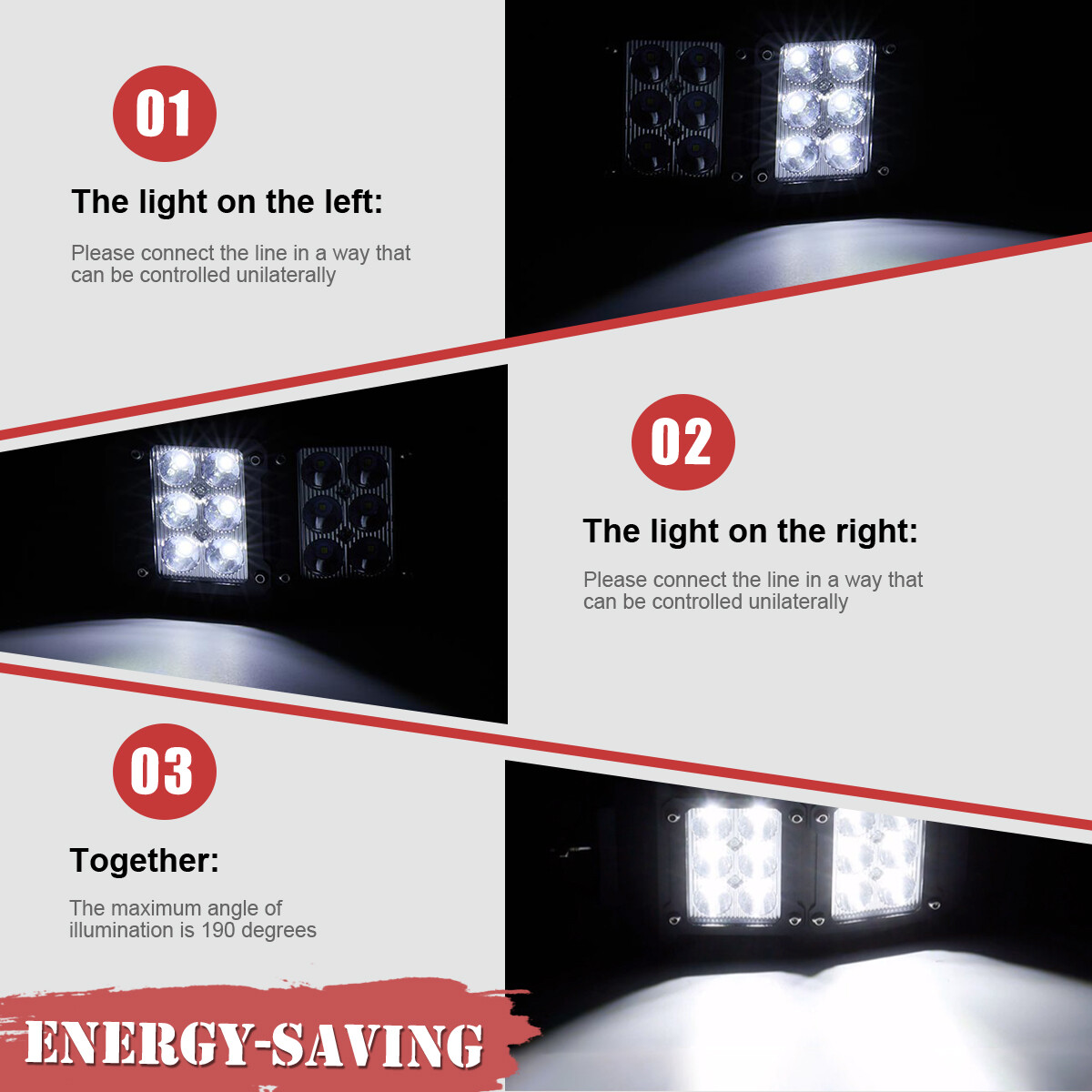 UTV Side View Mirrors w/ LED Spot Light For 1.75"-2" Can am maverick x3 RZR 1000