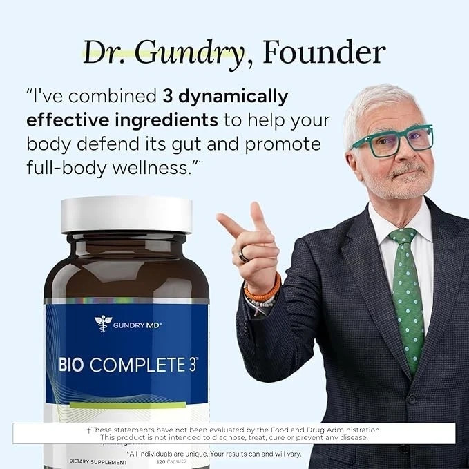 2 PACKS Gundry MD Bio Complete 3 Supplement 60 Capsules Optimal Gut Health