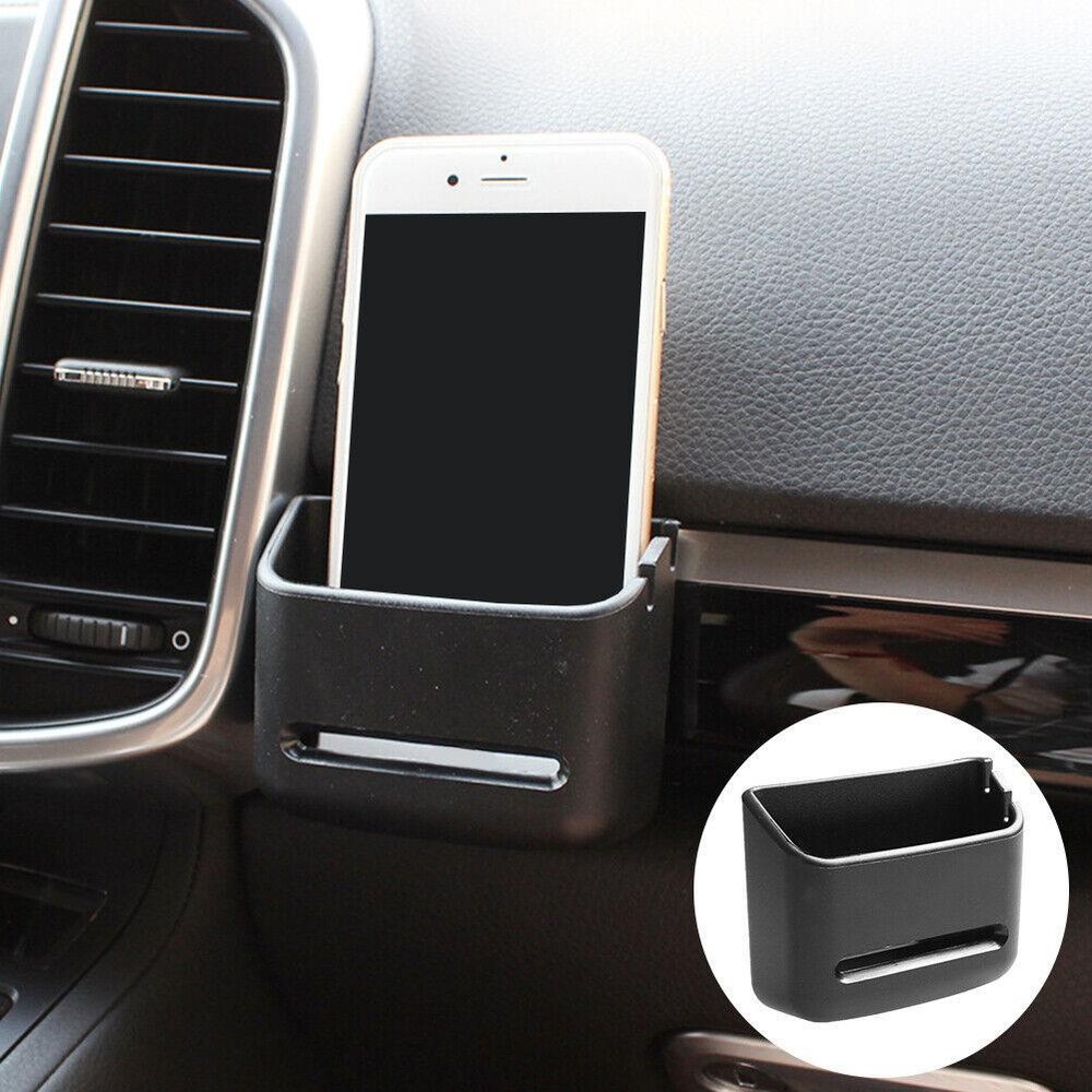 Universal Car Storage Box Air Vent Mounted Simple Storage Box Black New Q5