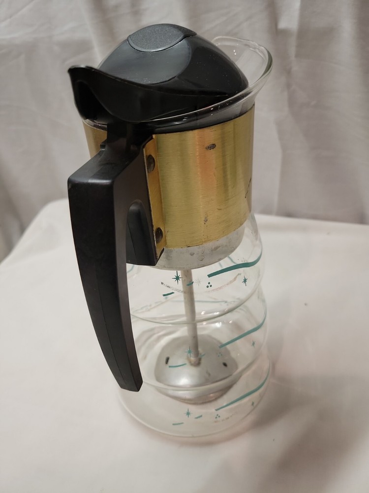 Vintage Libbey Heatware Coffee Pot Atomic Star 8 Cup Complete & EUC!