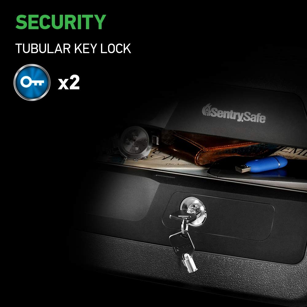 Fireproof and Waterproof Document Safe with Key Lock, Lock Box for Cash, Pass...