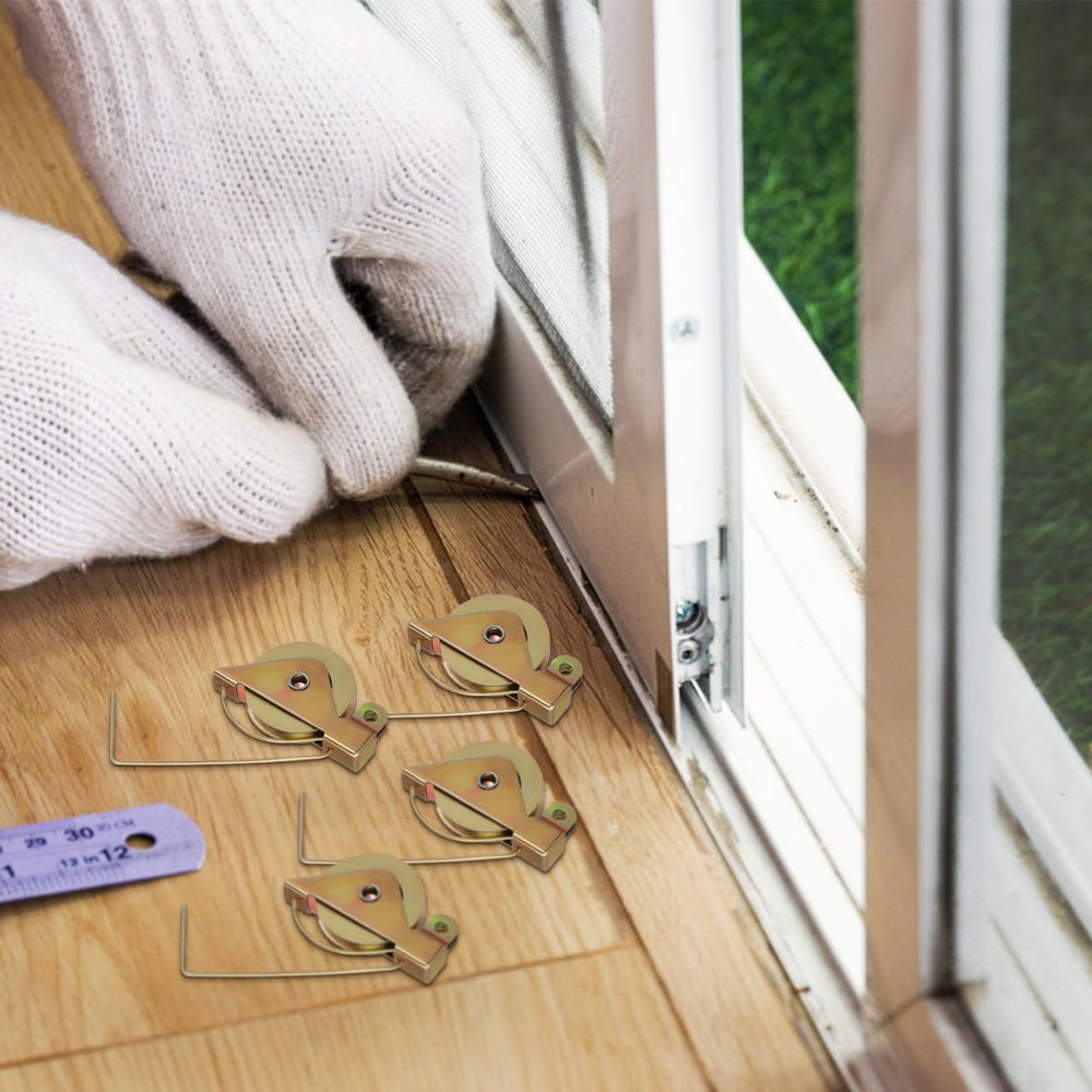 4 Pack Sliding Screen Door Rollers, Screen Door Wheels Replacement Compatible...