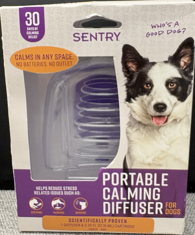 SENTRY Portable Pheromone Calming Diffuser for Dogs 30 Days Bark Chew Marking