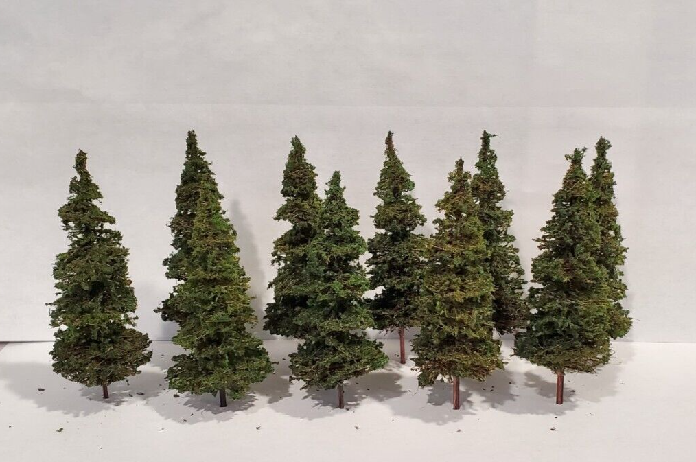 MOOSE CREEK TREES - Fir / Pine Trees (4" x 10 Trees) Model Trains HO N Z Scale