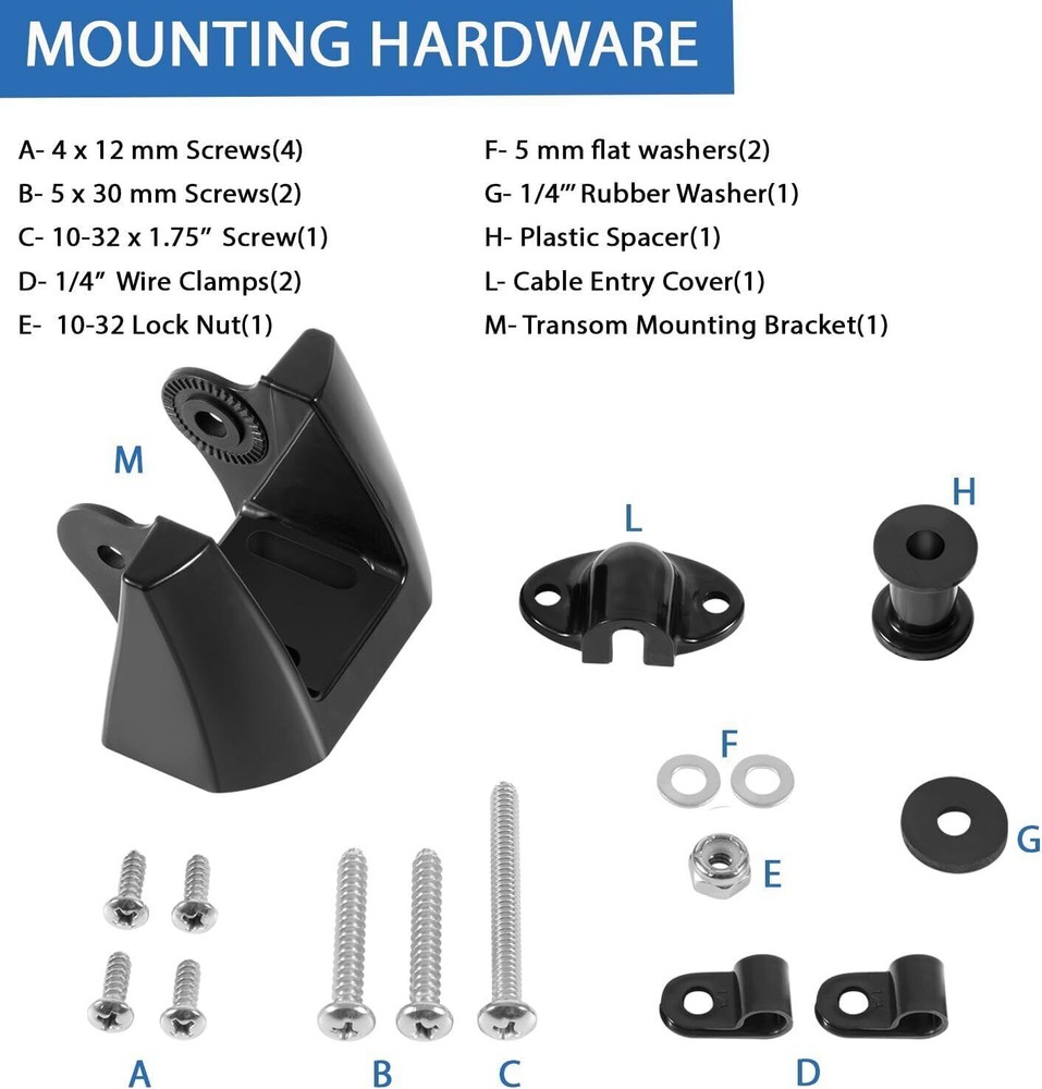 Replacement Transom Transducer Mount Mounting Bracket for Garmin 010-10272-00
