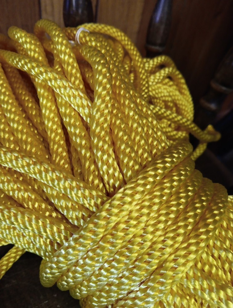 3/8” x 169 ft. Solid Braid Polyester Rope. Made in USA. Yellow