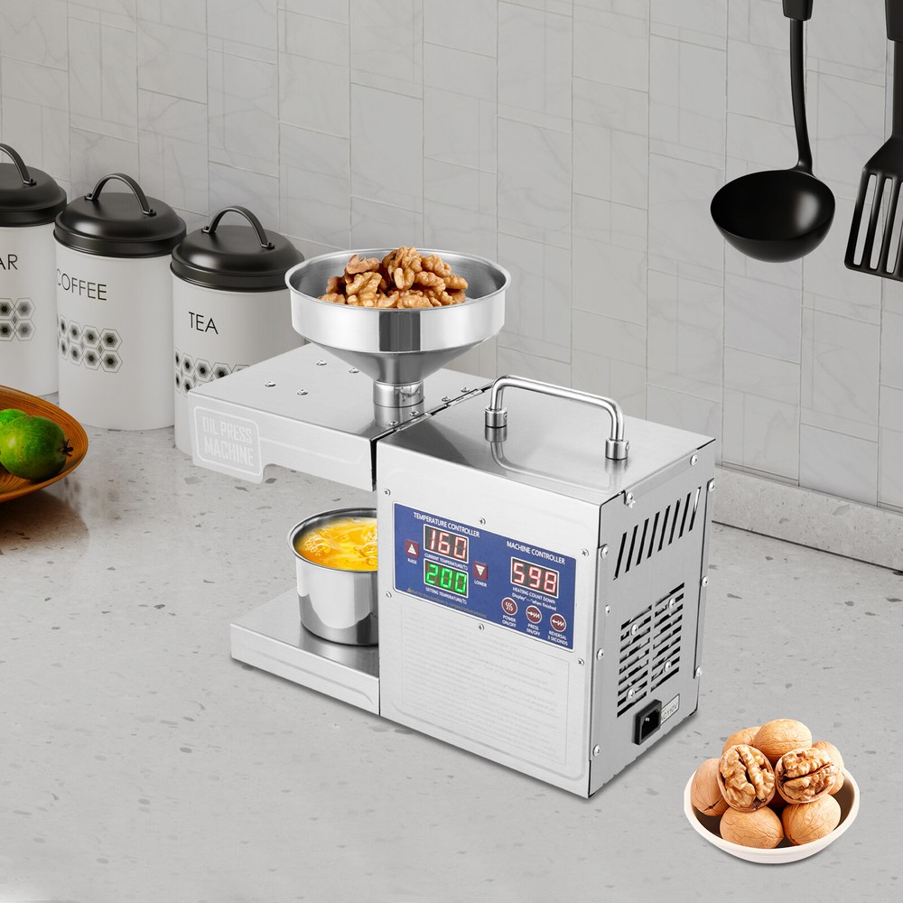 Automatic Oil Press Machine Cold&Hot Press 820W Adjustable Temperature Low Noise