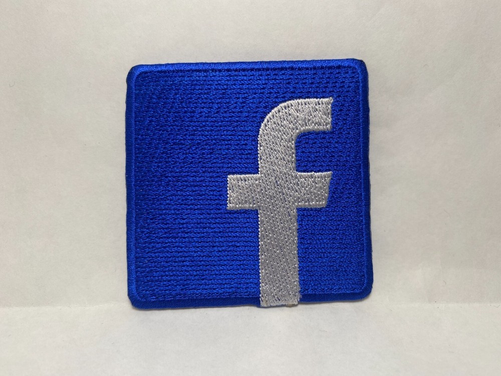 FACE BOOK   NEW EMBROIDERED IRON ON ON NAME PATCH  TAG