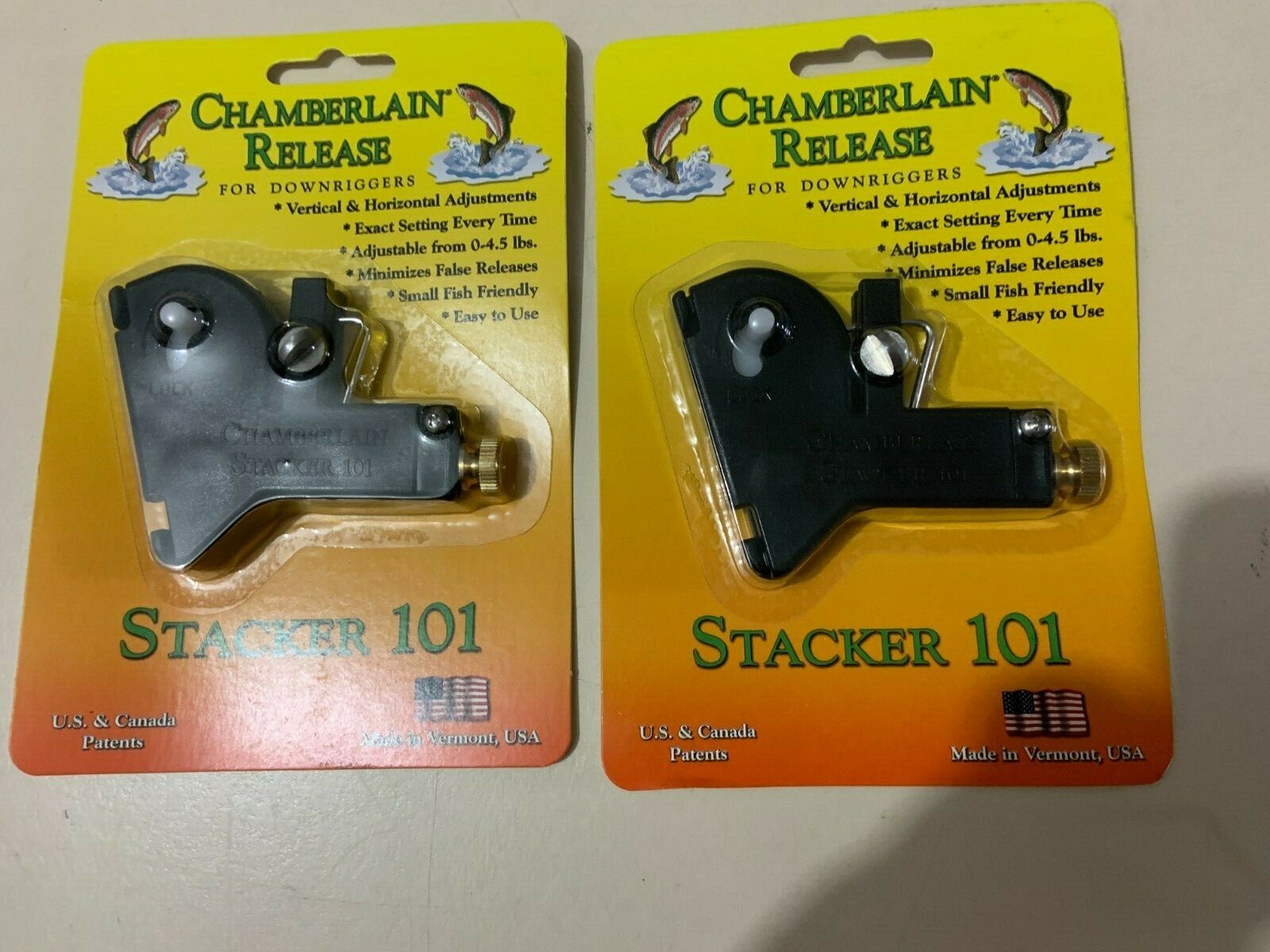 TWO PACK OF CHAMBERLAIN DOWNRIGGER RELEASE STACKER 101