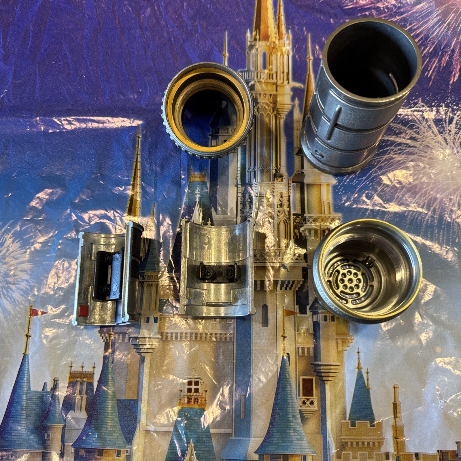 4 Piece Disney's Galaxy's Edge Lightsaber Parts Scrap Metal Savi's Workshop