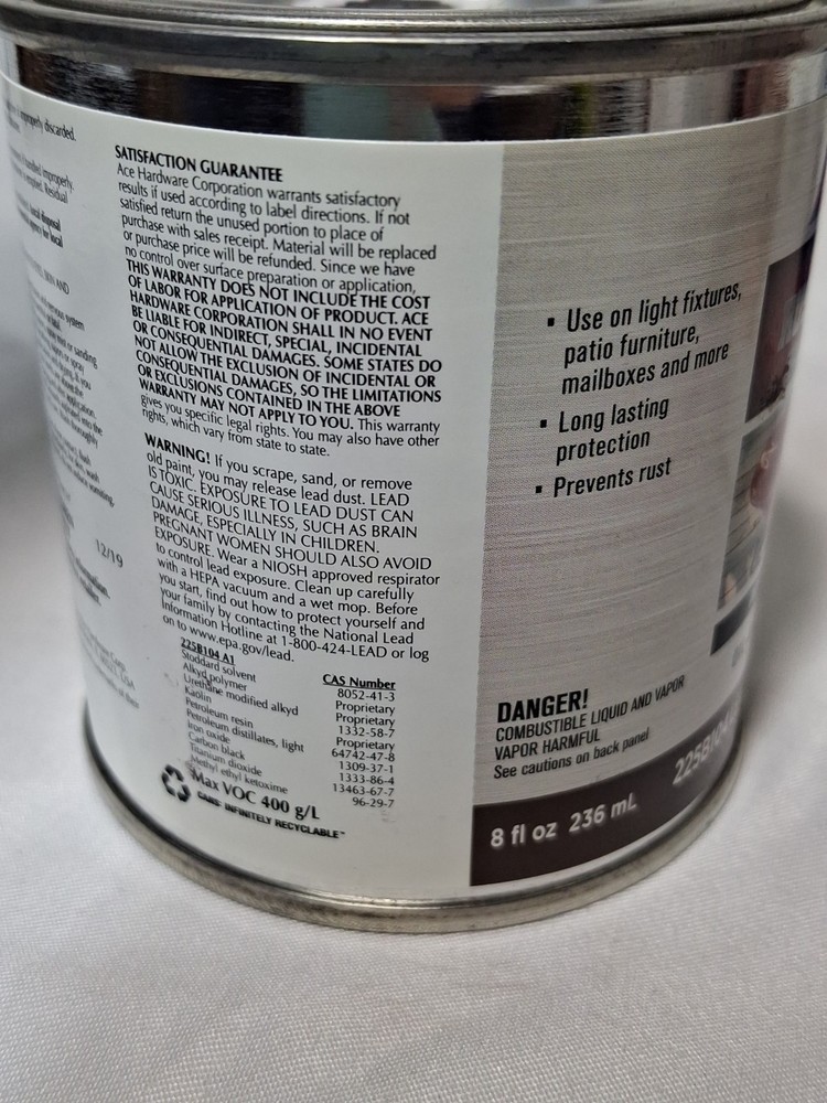 ACE RUST STOP Protective Enamel Paint Stops Rust, 8-Ounce, Leather Brown Gloss