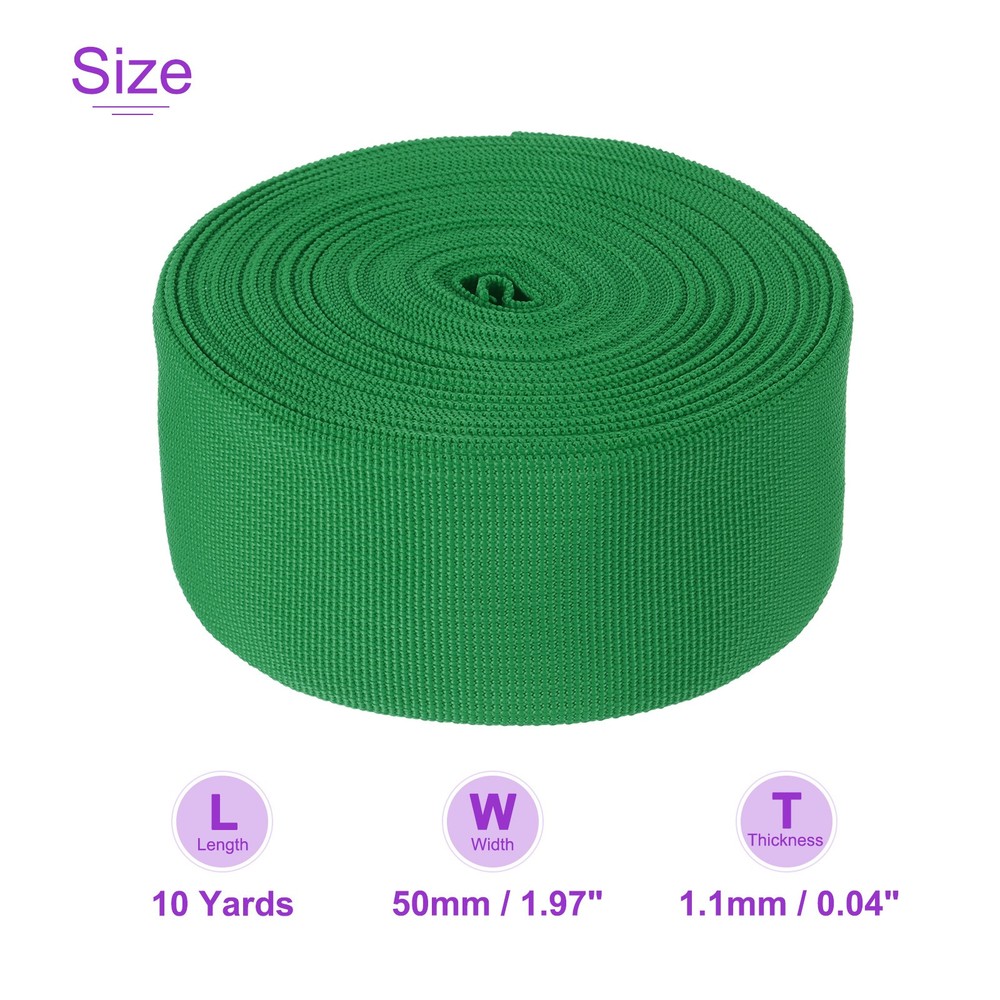 10 Yard x 50mm Width Nylon Webbing Strap for Backpack Strapping, Sewing, Green