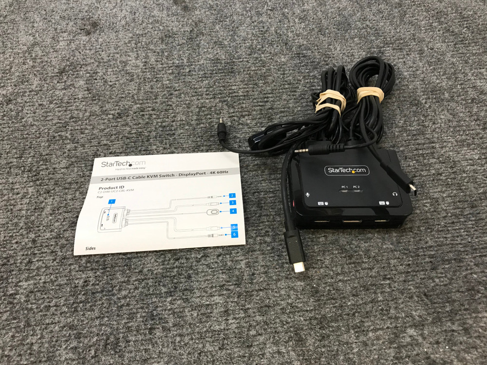 StarTech.com DisplayPort 4K 60Hz 2-Port USB-C Cable KVM Switch - Open Box -