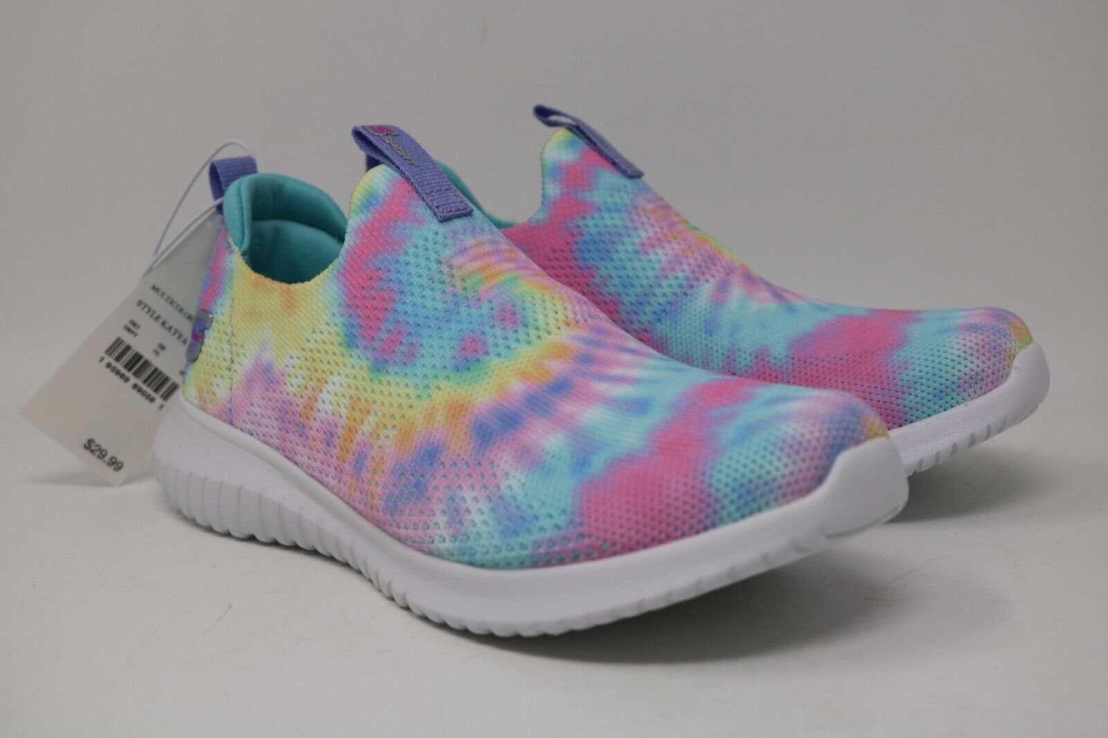 S Sport by Sketchers Katya Multicolored TYE DYE Slip On Shoes Girl's Size 1 NWB