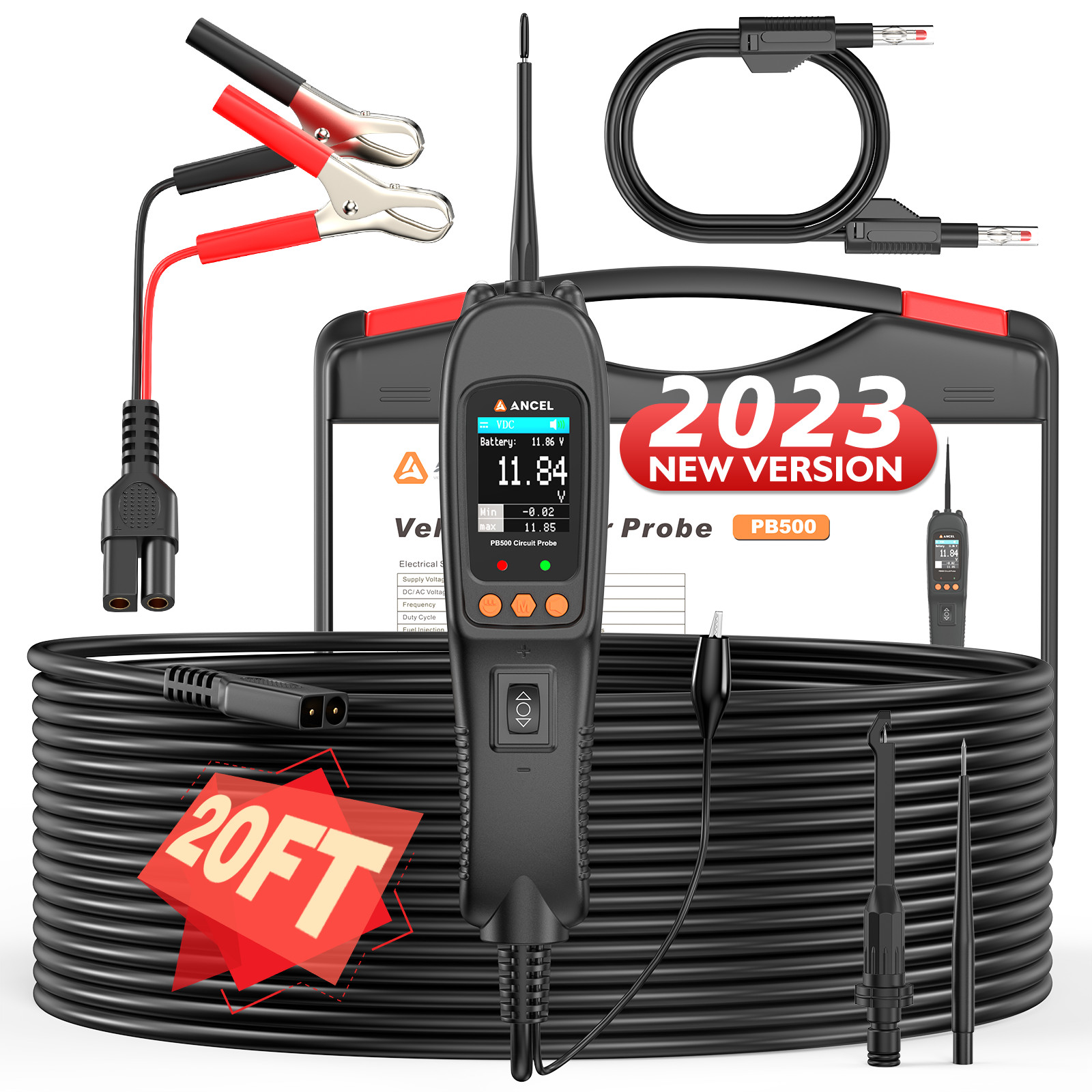 ANCEL PB500 Circuit Tester Power Electrical Probe 12V/24V Power Scan AC DC Test