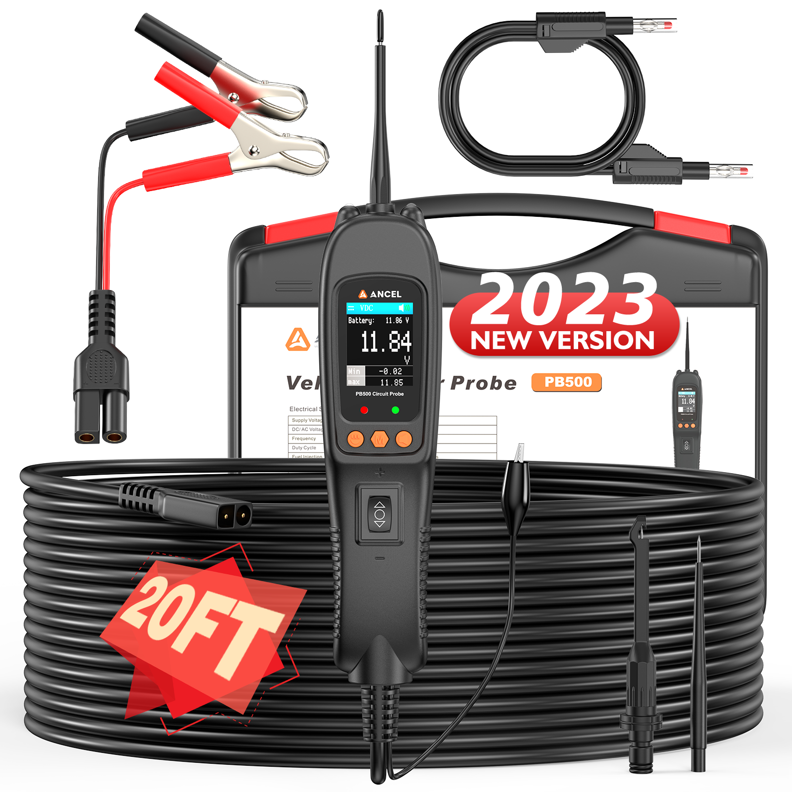 ANCEL PB500 Circuit Tester Power Electrical Probe 12V/24V Power Scan AC DC Test