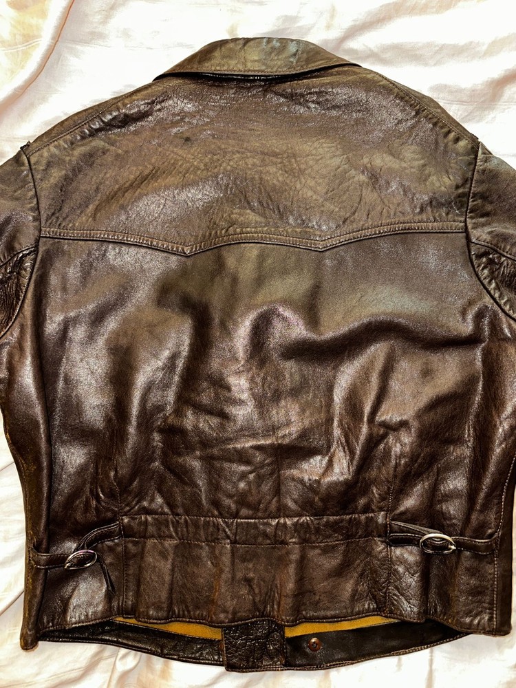WW2 German Luftwaffe leather flight jacket ADEFA Minty 4 Patch Pockets Bakelite
