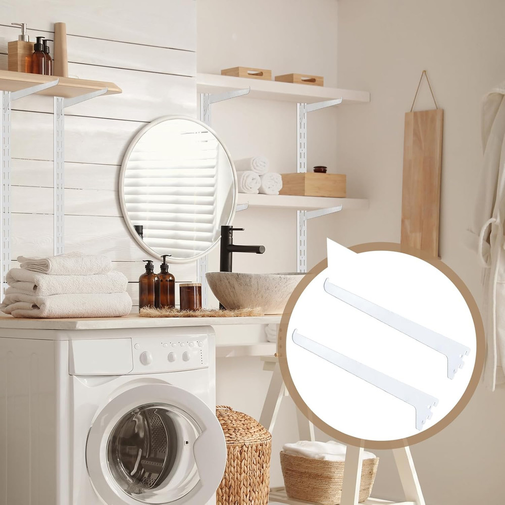 12 Pcs 12 Single Track System Shelf Brackets Shelving Brackets Adjustable ...